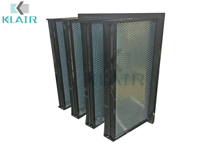 Than hoạt tính dạng hạt V Bank Bộ lọc không khí nhỏ gọn Khung nhựa / thép mạ kẽm